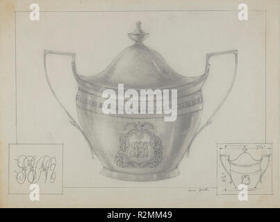 Silberne Schale. Stand: 1935/1942. Maße: gesamt: 21,9 x 28,9 cm (8 5/8 x 11 3/8 in.) Original IAD Objekt: 6 1/2' hoch; 6' breit. Medium: Graphit auf Papier. Museum: Nationalgalerie, Washington DC. Autor: Louis Gersh. Stockfoto