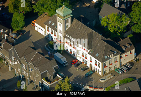 Luftaufnahme, Rathaus, Herdecke, Ruhrgebiet, Nordrhein-Westfalen, Deutschland, Europa, Stockfoto