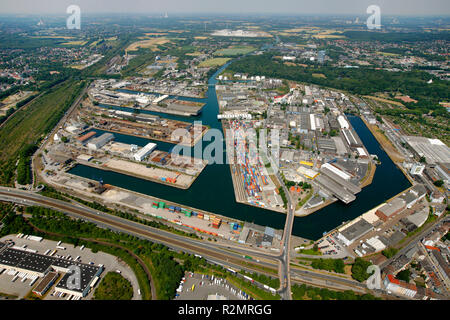 Luftaufnahme, Dortmund Hafen, Dortmund, Ruhrgebiet, Nordrhein-Westfalen, Deutschland, Europa, Stockfoto