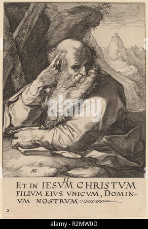 Saint Andrew. Vom: Vermutlich 1589. Medium: Gravur. Museum: Nationalgalerie, Washington DC. Autor: Hendrik Goltzius. Stockfoto