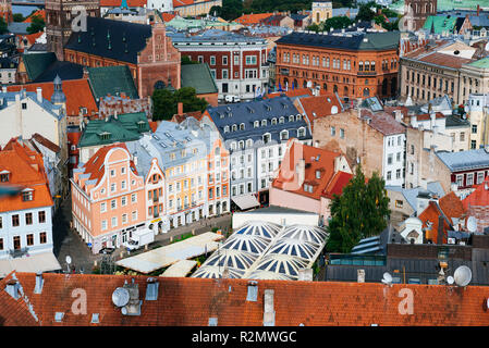 Riga Altstadt von St. Peter's Kirche. Riga, Lettland, Baltikum, Europa. Stockfoto