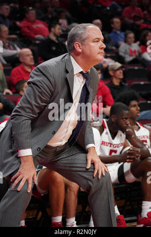 Piscataway, New Jersey, USA. 19 Nov, 2018. Rutgers Scarlet Knights Trainer Steve PIKIELL Uhren sein Team in einem Spiel gegen die östlichen Michigan Adler am Rutgers Athletic Center. Quelle: Joel Plummer/ZUMA Draht/Alamy leben Nachrichten Stockfoto