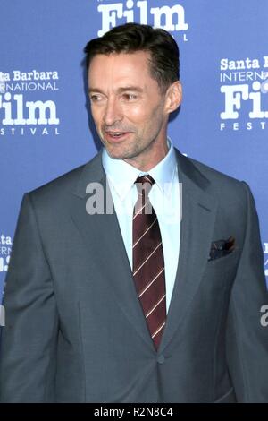 Goleta, CA. 19 Nov, 2018. Hugh Jackman in der Ankunftshalle für das Santa Barbara International Film Festival Awards Gala, das Ritz Carlton Bacara Santa Barbara, Goleta, CA November 19, 2018. Credit: Priscilla Grant/Everett Collection/Alamy leben Nachrichten Stockfoto