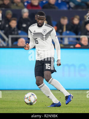 Antonio Rüdiger (Rüdiger, GER) Förderung, Fußball Bundesländer überein, Nationen Liga, Deutschland (GER) - Niederlande (NED) 2:2, 19/11/2018 in Gelsenkirchen. | Verwendung weltweit Stockfoto