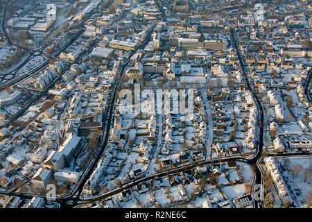 Luftaufnahme, Schnee, Winter, Olpe, Nordrhein-Westfalen, Deutschland, Europa Stockfoto