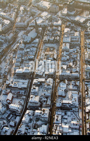 Luftaufnahme, Schnee, Winter, Olpe, Nordrhein-Westfalen, Deutschland, Europa Stockfoto