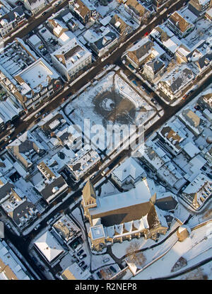 Luftaufnahme, Schnee, Winter, Olpe, Nordrhein-Westfalen, Deutschland, Europa Stockfoto