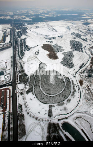 Luftaufnahme, Schnee, Hervest, Dorsten, Ruhrgebiet, Nordrhein-Westfalen, Deutschland, Europa, Stockfoto