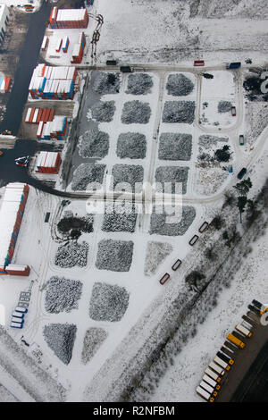 Luftaufnahme, Schnee, Hervest, Dorsten, Ruhrgebiet, Nordrhein-Westfalen, Deutschland, Europa, Stockfoto