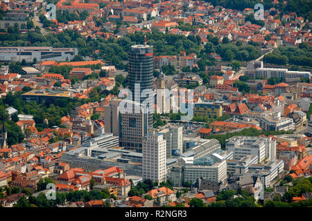 Luftaufnahme, Jentower, Jenoptik, Stadtzentrum, Universität Jena, Luftaufnahme, Jena, Thüringen, Deutschland, Europa, Stockfoto