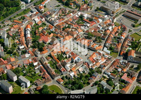 Luftaufnahme, Marktplatz, Altstadt, Tschechien, 2627, Ceská Lípa, Liberec, Tschechische Republik, Europa, Stockfoto