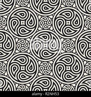 Die nahtlose Vektor Muster geometrische Hintergrund. Geometrische Linien Gitter. Abgerundet wiederholen die Entwicklung des abstrakten Elementen. Stock Vektor
