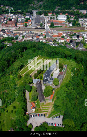 Hagen Hohenlimburg Schloss Hohenlimburg, Hagen, Schloss Hof, Nordrhein-Westfalen, Deutschland, Europa, Luftaufnahme, Stockfoto