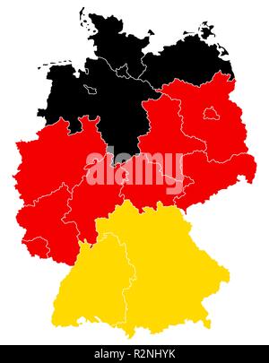 Deutschland Karte xi. Stockfoto