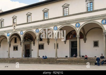 Florenz, Piazza di Santissima Annunziata, Spedale degli Innocenti, Sitz der UNICEF Stockfoto