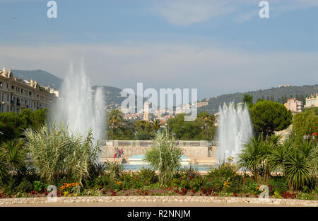 Brunnen im Park, Nizza Südfrankreich Stockfoto