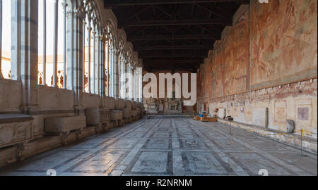 Den inneren Gang des Campo Santo, Camposanto in Pisa, Italien. Stockfoto