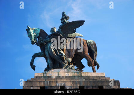 Kaiser Wilhelm an der Deutsches Eck Koblenz Stockfoto