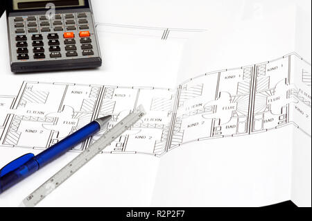 CAD-Zeichnung Wohnung Stockfoto
