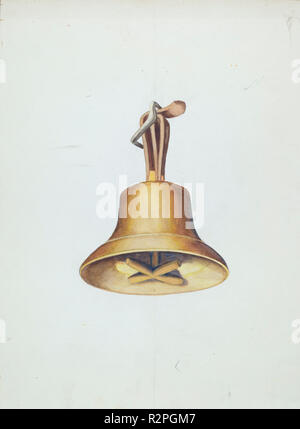 Bell. Stand: 1935/1942. Abmessungen: insgesamt: 33 x 24,2 cm (13 x 9 1/2 in.) Original IAD Objekt: Verschluss: 1 1/2' hoch; 1 1/4" breit; Armband: 3/4" Breite; Oben von Bell: 2 1/4" breit; unten von Bell 4 3/4" Breite; Höhe der Glocke: 2 7/8"; 1880: 2; 7/16 3/16'' dick. Medium: Aquarell und Graphit auf Papier. Museum: Nationalgalerie, Washington DC. Thema: American 20. Stockfoto