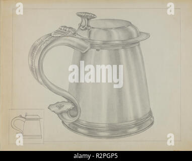 Silber Tankard. Vom: C. 1936. Maße: gesamt: 22,9 x 28,9 cm (9 x 11 3/8 in.). Medium: Graphit auf Papier. Museum: Nationalgalerie, Washington DC. Autor: Isidor Steinberg. Stockfoto