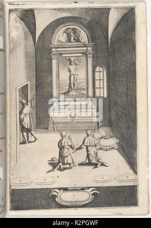 Kapelle des Heiligen Sebastian (Cappella di San Sebastiano). Stand: 1612. Abmessungen: 43,3 × 30 × 1,8 cm (17 1/16 × 11 13/16 x 11/16 in.). Medium: 1 eingravierten Abbildung. Museum: Nationalgalerie, Washington DC. Autor: Lino Moroni. Nach Jacopo Ligozzi. Raffaello Schiaminossi. Domenico Falcini. Stockfoto