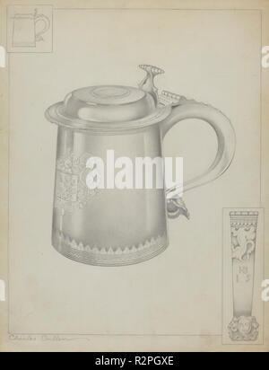 Silber Tankard. Vom: C. 1937. Maße: gesamt: 30,2 x 23,1 cm (11 7/8 x 9 1/8 in.) Original IAD Objekt: 6' hoch; 4' breit. Medium: Graphit auf Papier. Museum: Nationalgalerie, Washington DC. Autor: Charles Cullen. Stockfoto