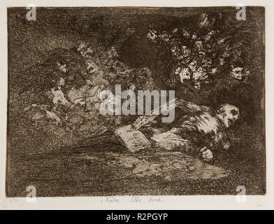 Francisco de Goya y Lucientes/" Nichts. Die Veranstaltung weiterempfehlen. 1814 - 1815. Waschen, Radierung, Aquatinta, Polierer, Kaltnadelradierung auf Elfenbein Papier. Museum: Museo del Prado, Madrid, España. Stockfoto