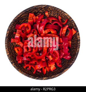 In Scheiben geschnittene rohe paprica Für vegetarisches Gericht. Studio Foto Stockfoto