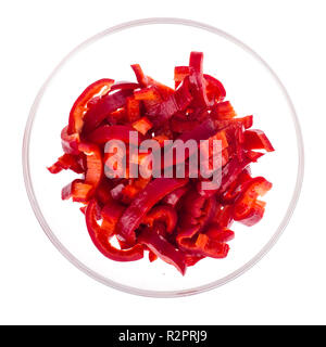 In Scheiben geschnittene rohe paprica Für vegetarisches Gericht. Studio Foto Stockfoto
