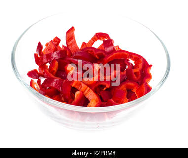 In Scheiben geschnittene rohe paprica Für vegetarisches Gericht. Studio Foto Stockfoto