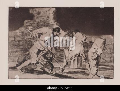 Francisco de Goya y Lucientes/ "grausame Torheit". 1815 - 1819. Radierung, Aquatinta, Polierer, Retroussage auf Elfenbein Papier. Museum: Museo del Prado, Madrid, España. Stockfoto