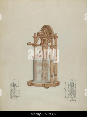 Butterfass. Vom: C. 1936. Maße: gesamt: 35,6 x 27,8 cm (14 x 10 15/16 in.) Original IAD Objekt: 29 1/2' hoch; 11 1/2" breit. Medium: Aquarell, Graphit, Buntstift, Feder und Tusche auf Karton. Museum: Nationalgalerie, Washington DC. Autor: Paul Ward. Stockfoto