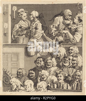 Die lachende Publikum. Stand: 1733. Medium: Radierung. Museum: Nationalgalerie, Washington DC. Autor: William Hogarth. Stockfoto
