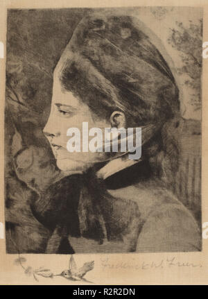 Geißblatt. Vom: C. 1887. Abmessungen: Bild: 232 x 187 mm. Medium: Radierung und Kaltnadel. Museum: Nationalgalerie, Washington DC. Autor: Friedrich W. Freier. Stockfoto