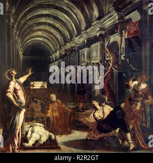 Die Feststellung des Körpers von St. Mark. Öl auf Leinwand. 369 x 400 cm, 1562-1566. Museum: Pinoteca, Brera. Stockfoto