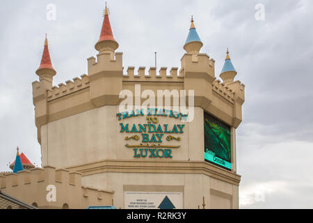 Wie LAS VEGAS, NV - 30. Mai 2009: Excalibur Hotel and Casino Vorderansicht. Stockfoto