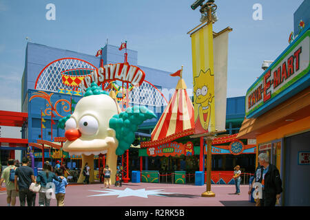 HOLLYWOOD, Kalifornien, USA - Juni 2, 2009: Die Simpsons Ride in den Universal Studios Hollywood, Kalifornien Stockfoto