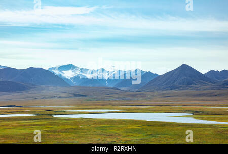 Eine Ansicht der Brooks Range von Dalton Highway in Alaska, USA Stockfoto