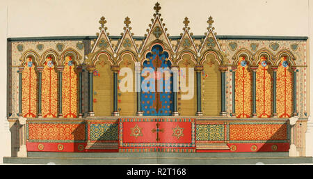 'Abbildungen der architektonische Ornamente und Verzierungen und lackiertes Glas der Temple Church, London' (1845) Stockfoto