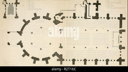 'Abbildungen der architektonische Ornamente und Verzierungen und lackiertes Glas der Temple Church, London' (1845) Stockfoto