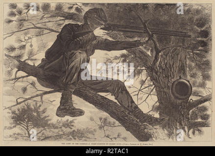 Die Armee des Potomac - eine Sharp-Shooter auf Streikposten Pflicht. Vom: veröffentlicht 1862. Medium: holzstich. Museum: Nationalgalerie, Washington DC. Thema: Nach Winslow Homer. Winslow Homer. Stockfoto