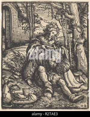 Samson und Delila. Maße: Blatt: 12,3 x 10 cm (4 13/16 x 3 15/16 in.). Medium: Holzschnitt. Museum: Nationalgalerie, Washington DC. Autor: Hans Burgkmair I. Stockfoto