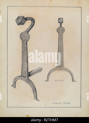 Feuerbock. Vom: C. 1936. Maße: gesamt: 29,9 x 23 cm (11 3/4 x 9 1/16 in.) Original IAD Objekt: 21 1/2' hoch. Medium: Graphit auf Papier. Museum: Nationalgalerie, Washington DC. Autor: Mildred Ford. Stockfoto