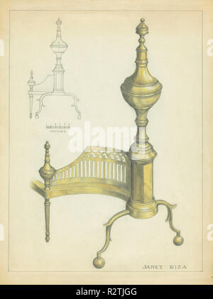 Feuerbock. Stand: 1935/1942. Maße: gesamt: 29,9 x 22,3 cm (11 3/4 x 8 3/4 in.) Original IAD Objekt: 22' hoch. Medium: Aquarell und Graphit auf Papier. Museum: Nationalgalerie, Washington DC. Autor: Janet Riza. Stockfoto