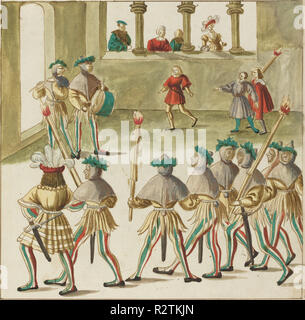 Maskerade. Vom: C. 1515. Abmessungen: Bild: 23.3 cm (9 3/16 in.) Blatt: 33,6 x 26,9 cm (13 1/4 x 10 9/16 in.). Medium: Stift und braune Tusche mit Aquarell auf Bütten. Museum: Nationalgalerie, Washington DC. Thema: Deutsch 16. Stockfoto