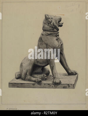 "Gegossenes Blei" Hund. Vom: C. 1939. Abmessungen: insgesamt: 27 x 21,9 cm (10 5/8 x 8 5/8 in.). Medium: Graphit auf Papier. Museum: Nationalgalerie, Washington DC. Autor: Hermann Bader. Stockfoto