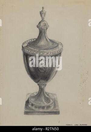 Silber Sugar Bowl. Stand: 1935/1942. Abmessungen: insgesamt: 26 x 18,9 cm (10 1/4 x 7 7/16 in.). Medium: Graphit auf Papier. Museum: Nationalgalerie, Washington DC. Autor: Francis Law Durand. Stockfoto