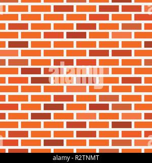 Brick Wall aus rotem Backstein mit verschiedenen Schattierungen Stock Vektor