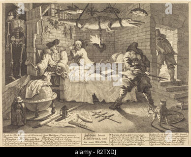 Hudibras beats Whacum Sidrophel und seine Menschen. Stand: 1725/1726. Medium: Radierung und Gravur. Museum: Nationalgalerie, Washington DC. Autor: William Hogarth. HOGARTH, William. Stockfoto